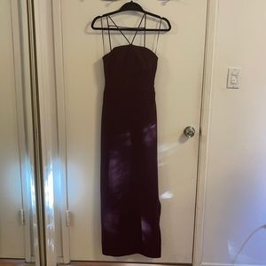 Burgundy Slit Dress